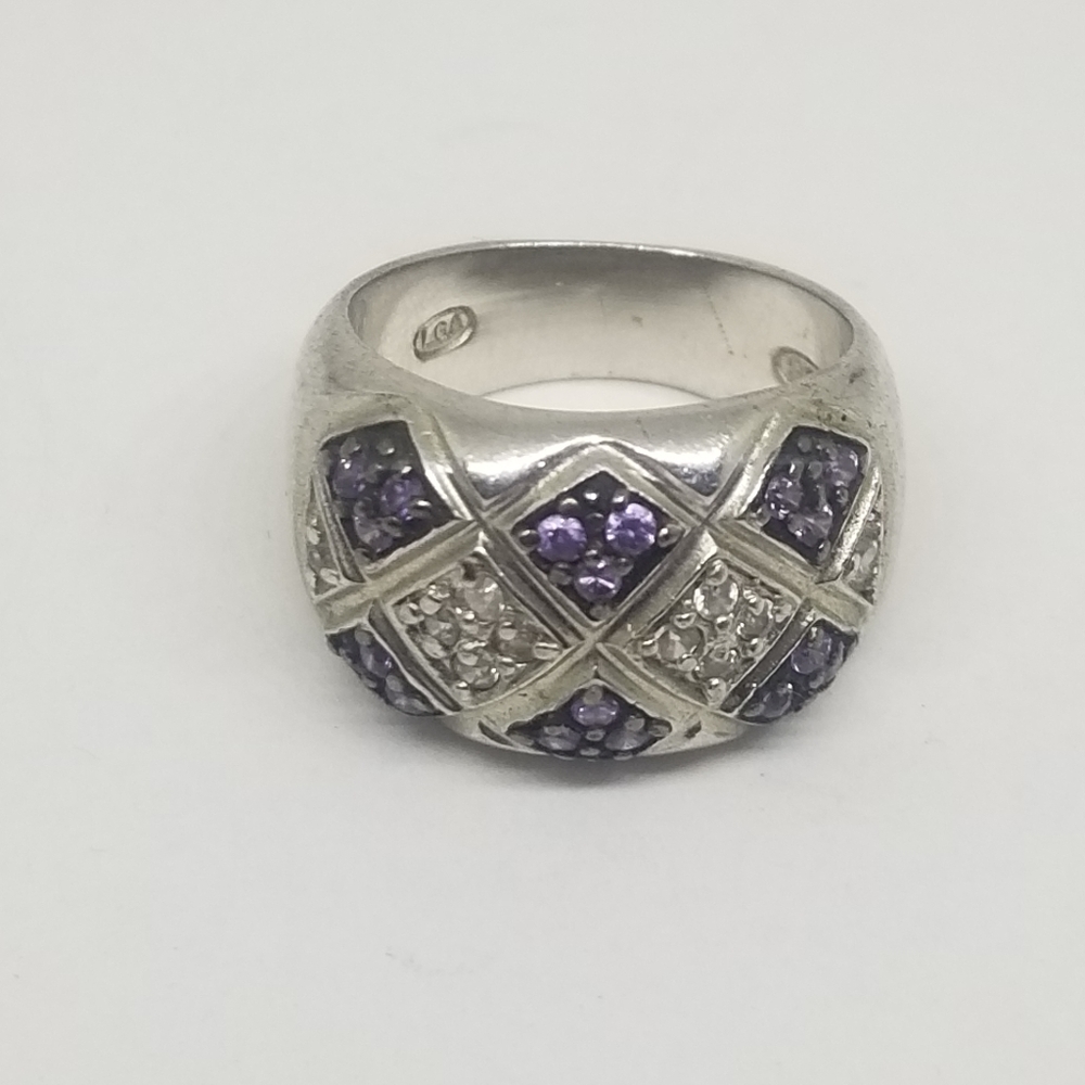 Art Nouveau CZ Sterling Ring Sz. 5